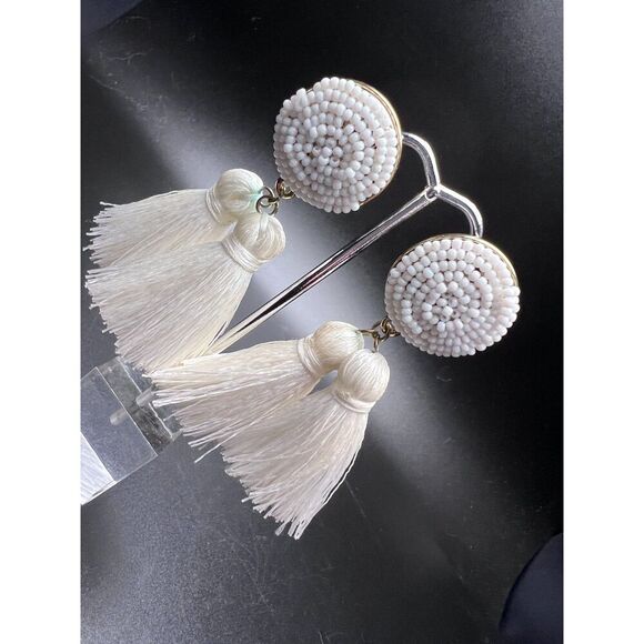 BaubleBar White Fringe Earrings - Picture 3 of 6